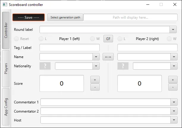Preview of the controller tab